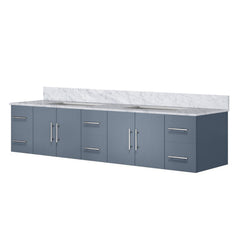 Dark Grey Double Bath Vanity 84 in. W x 22 in. D, with Carrara Marble Top