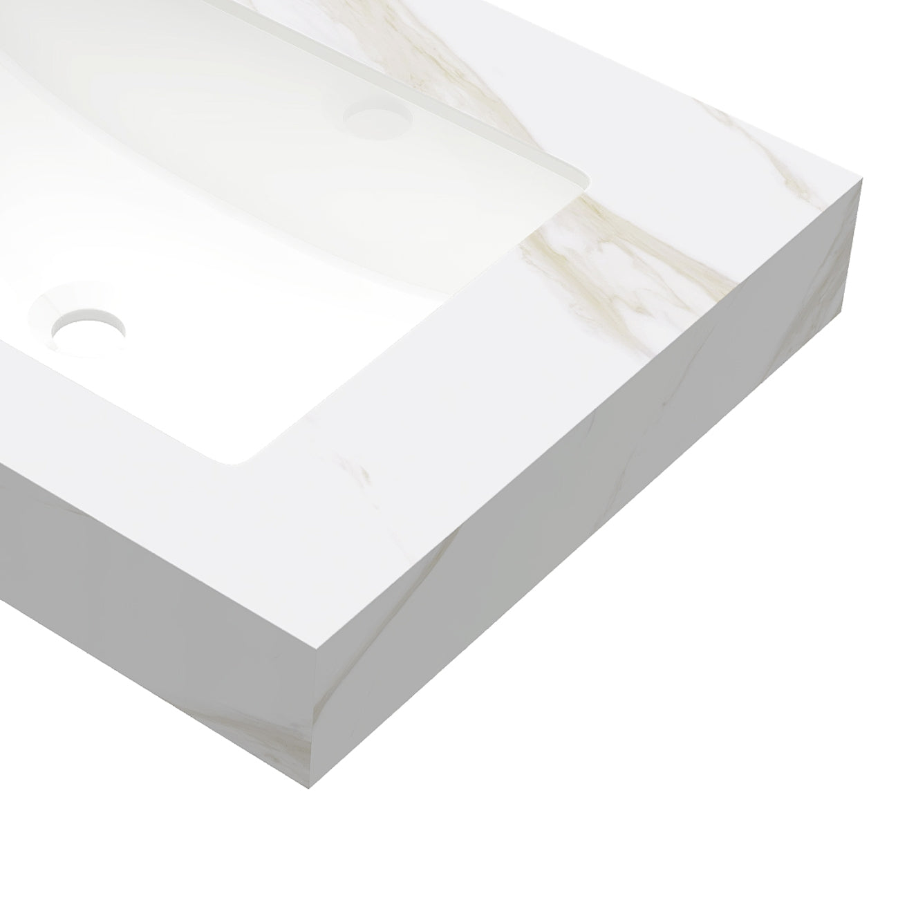 30" Calacatta Gold Sintered Stone Countertop and Undermount Ceramic Basin, NO Cabinet, NO Faucet and Drain, Suitable for Vanity FRIGGA, TILLEY,  YOLAN, etc.