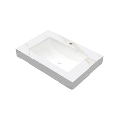 30" Calacatta Gold Sintered Stone Countertop and Undermount Ceramic Basin, NO Cabinet, NO Faucet and Drain, Suitable for Vanity FRIGGA, TILLEY,  YOLAN, etc.