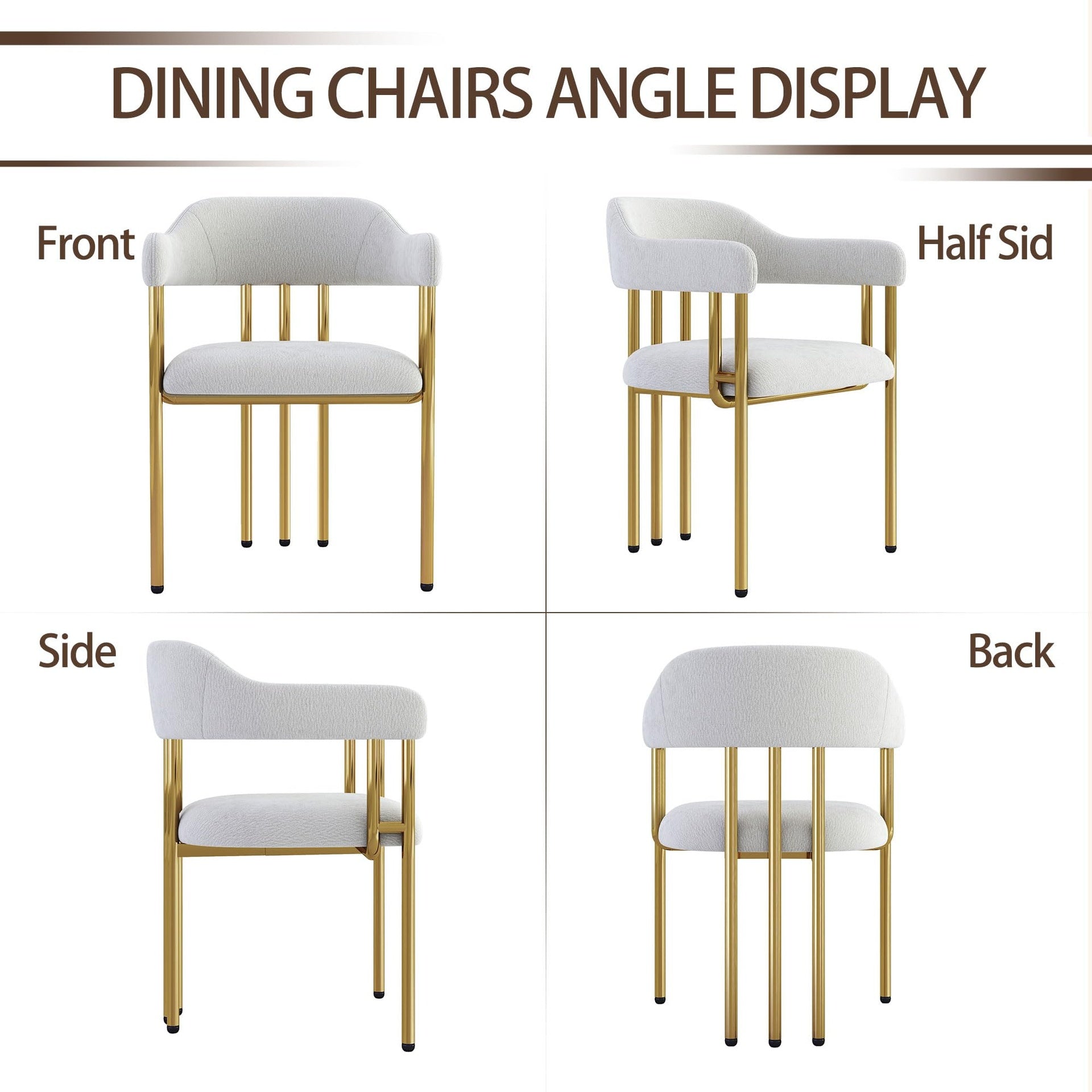 Dining Chair Set Of 2  2505-1 Beige Golden finish