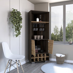 Corner Bar Cabinet Albarr, Living Room, Dark Oak / Pine