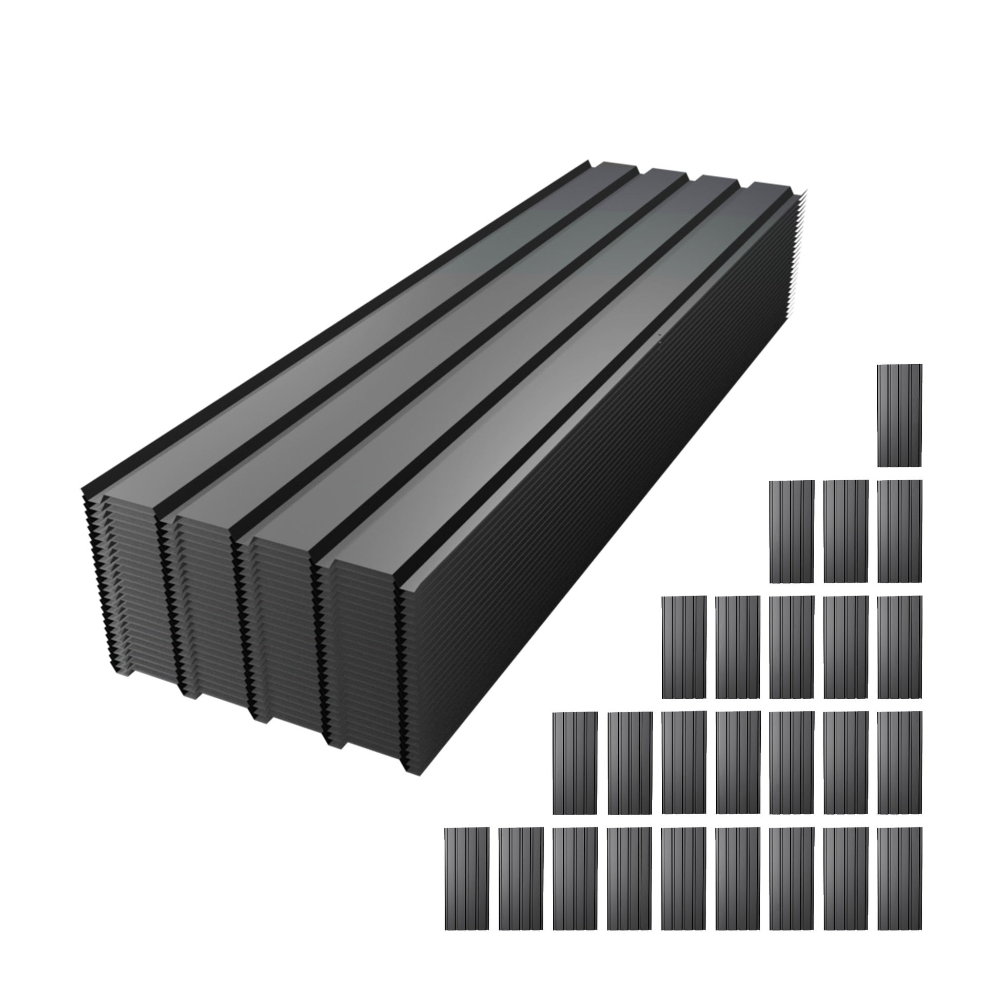 Metal Roof Panel Length 61IN Galvanized Roof Panels 25 PCS Waterproof Heavy Duty Metal Roof Panels for Outdoor House Storage Stables Patio Garages Sheds,Gray