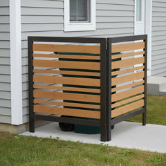 2-Panel Outdoor Air Conditioner Fence Screen, Outside Wood Privacy Fence, Backyard Garden Patio 38" W x 42" H