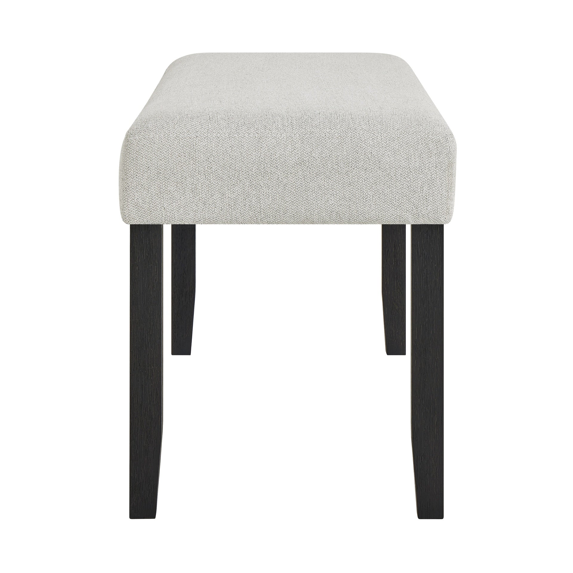 1pc Contemporary Upholstered Dining Bench Light Gray Finish Dining Room Living Room Wooden Furniture Black Finish