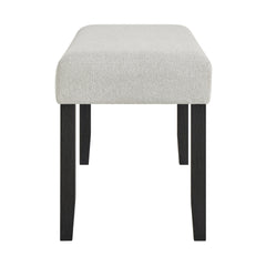 1pc Contemporary Upholstered Dining Bench Light Gray Finish Dining Room Living Room Wooden Furniture Black Finish