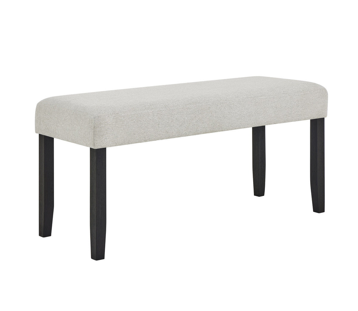 1pc Contemporary Upholstered Dining Bench Light Gray Finish Dining Room Living Room Wooden Furniture Black Finish