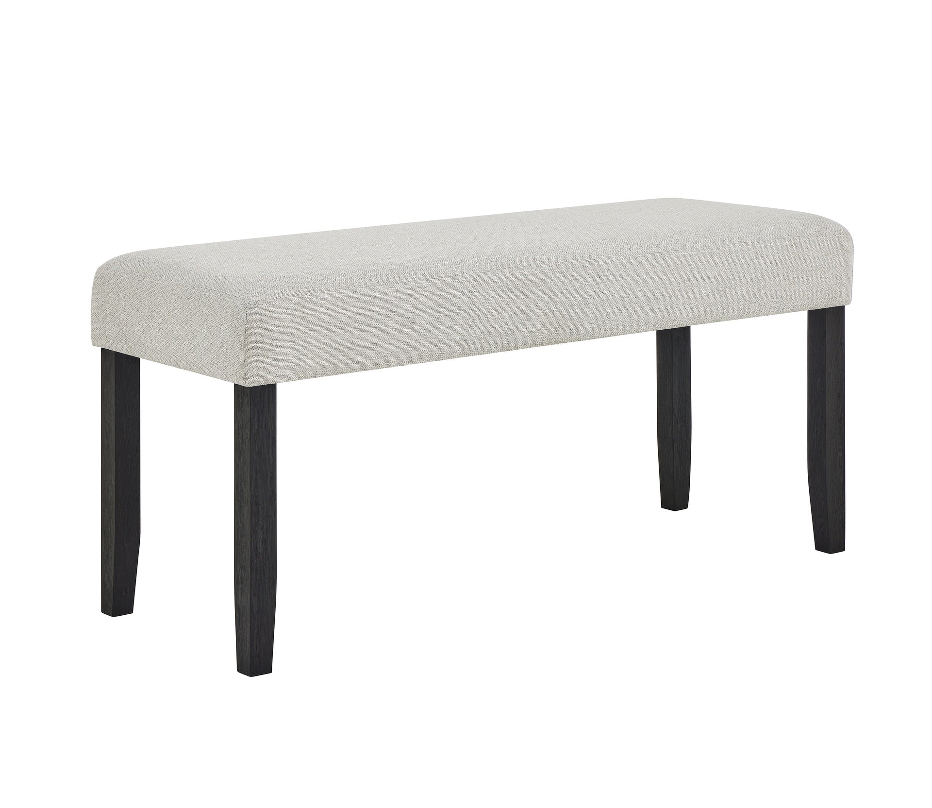 6pc Dining Set Contemporary Style White Faux Marble Rectangular Table Full Back Upholstered Chairs Bench Light Gray Black Finish Dining Room Wooden Furniture