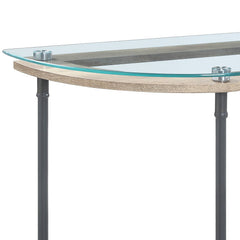 Brantley Clear Glass & Sandy Gray Finish Sofa Table