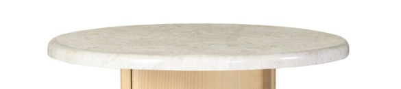 Qwin Marble Top & Oak Finish End Table W/Marble Top