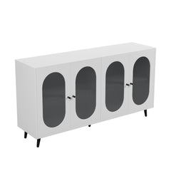Buffet Cabinet with Storage, 60'' Storage Cabinet with 4 Acrylic Doors, Accent Cabinet, Sideboard Cabinet for Hallway, Entry, Living Room, White