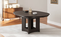 TOPMAX Farmhouse Extendable Round Dining Table with 16inch Removable Leaf for Small Places, Espresso