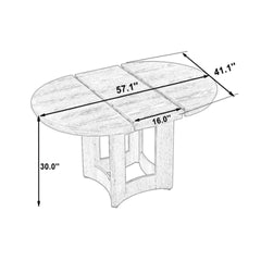 TOPMAX Farmhouse Extendable Round Dining Table with 16inch Removable Leaf for Small Places, Espresso