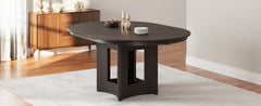 TOPMAX Farmhouse Extendable Round Dining Table with 16inch Removable Leaf for Small Places, Espresso