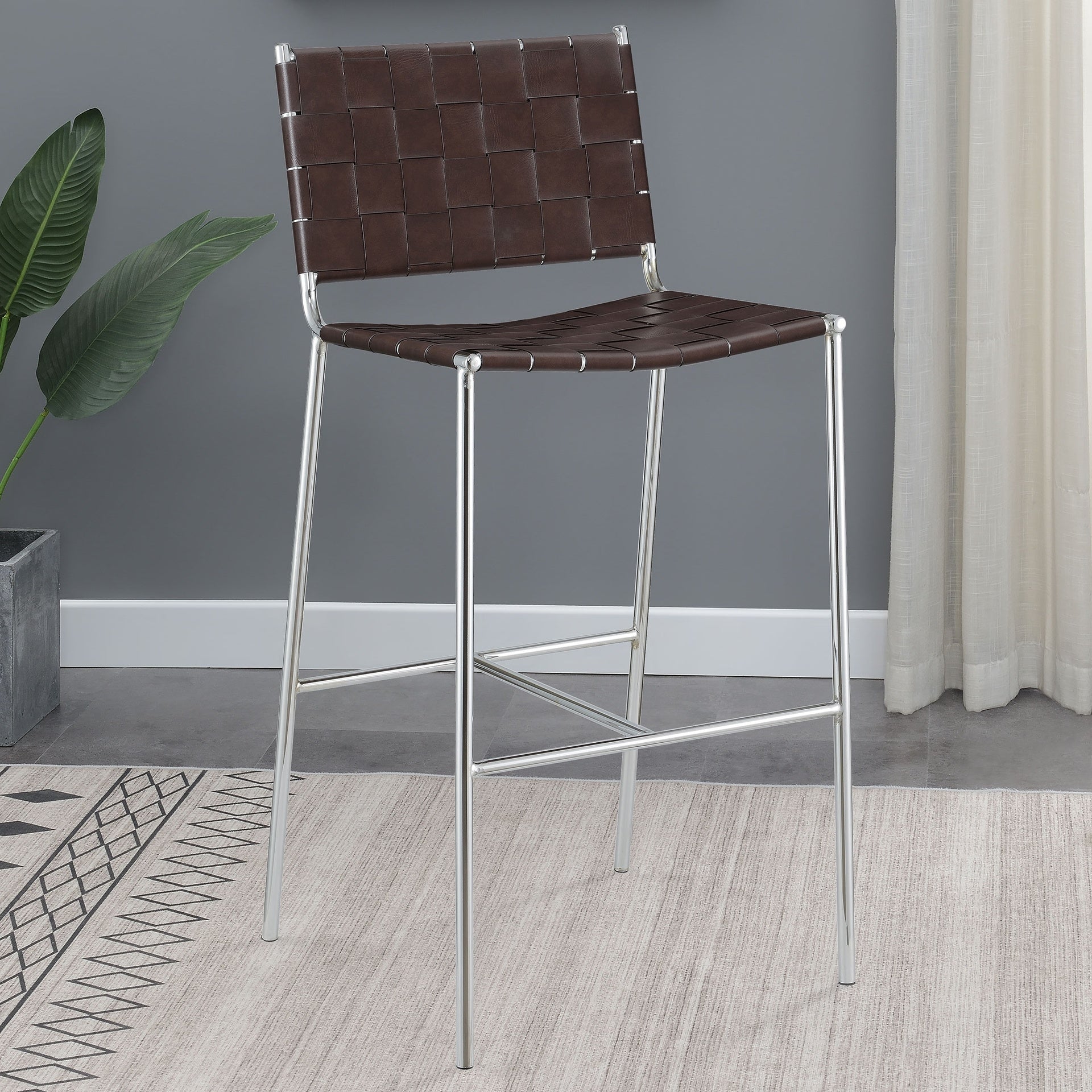 Langton Brown Upholstered Bar Chair