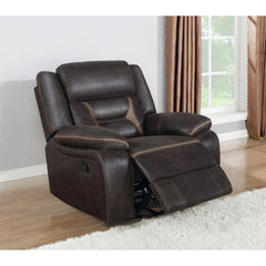 Brazelton Brown Upholstered Swivel Glider Recliner with Pillow Top Arms
