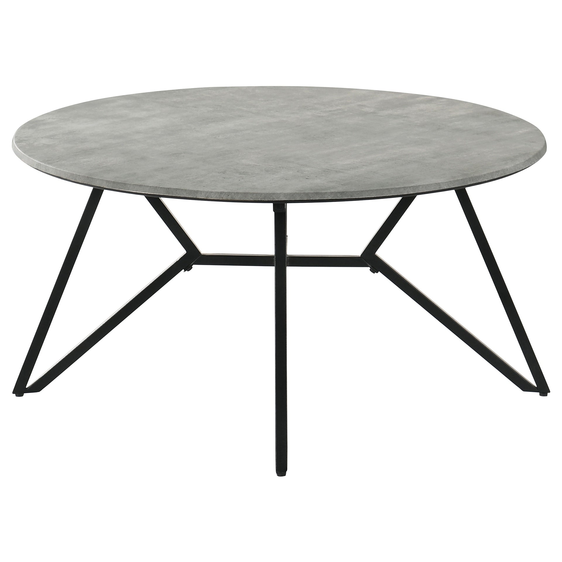 Travis Cement and Gunmetal Round Top Coffee Table