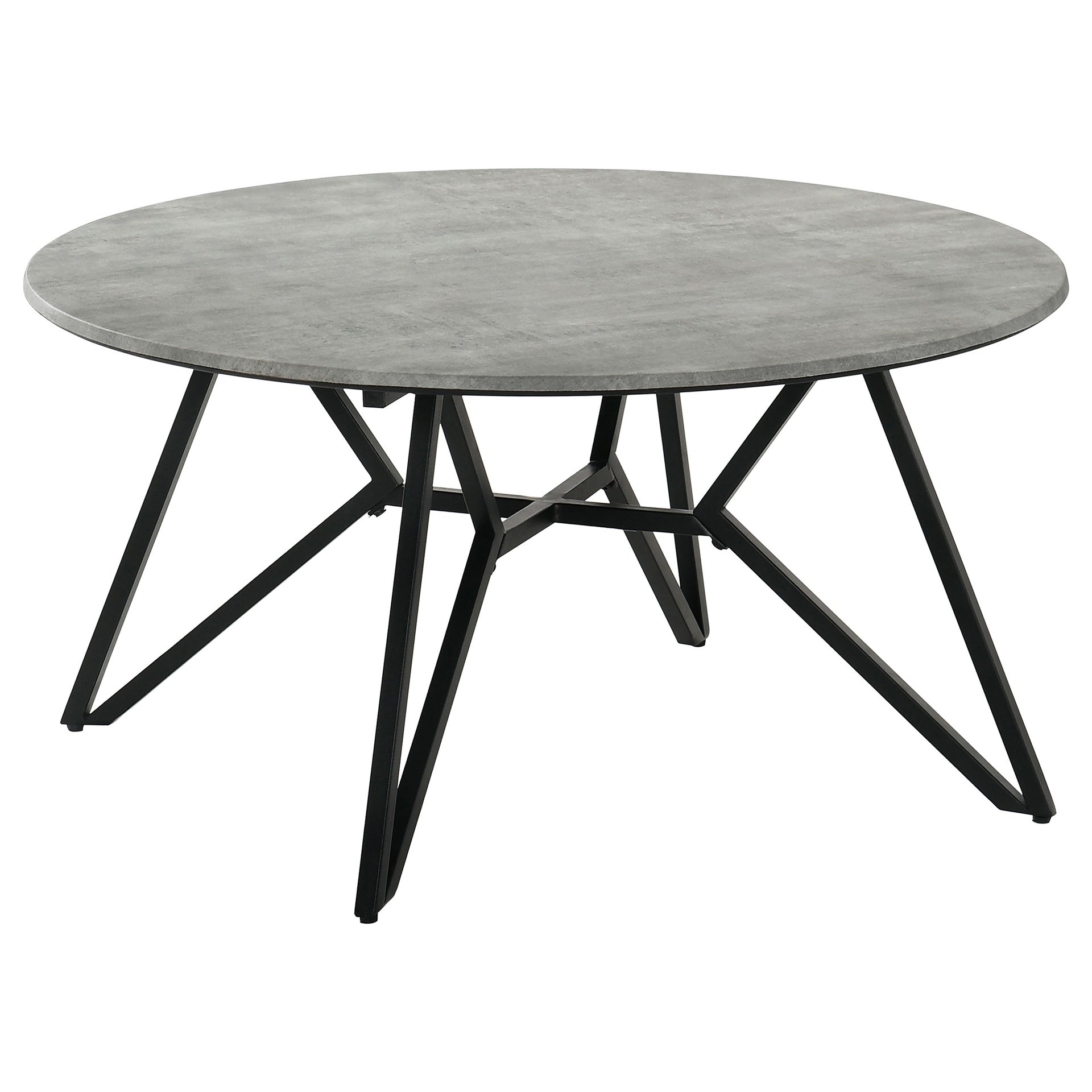 Travis Cement and Gunmetal Round Top Coffee Table