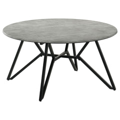 Travis Cement and Gunmetal Round Top Coffee Table