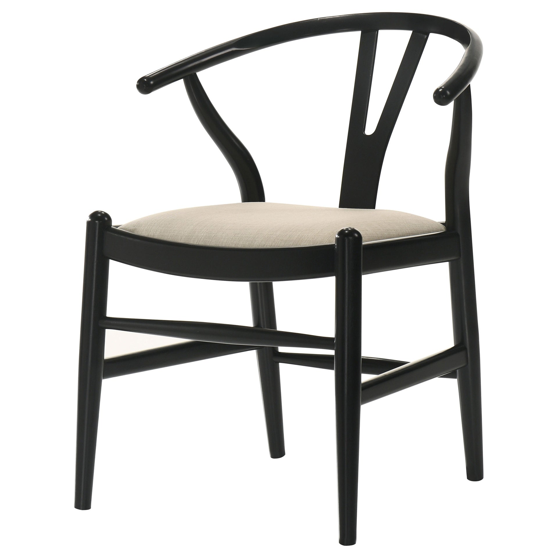 Camerota Black Wood Wishbone Dining Side Chair (Set of 2)