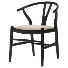 Camerota Black Wood Wishbone Dining Side Chair (Set of 2)