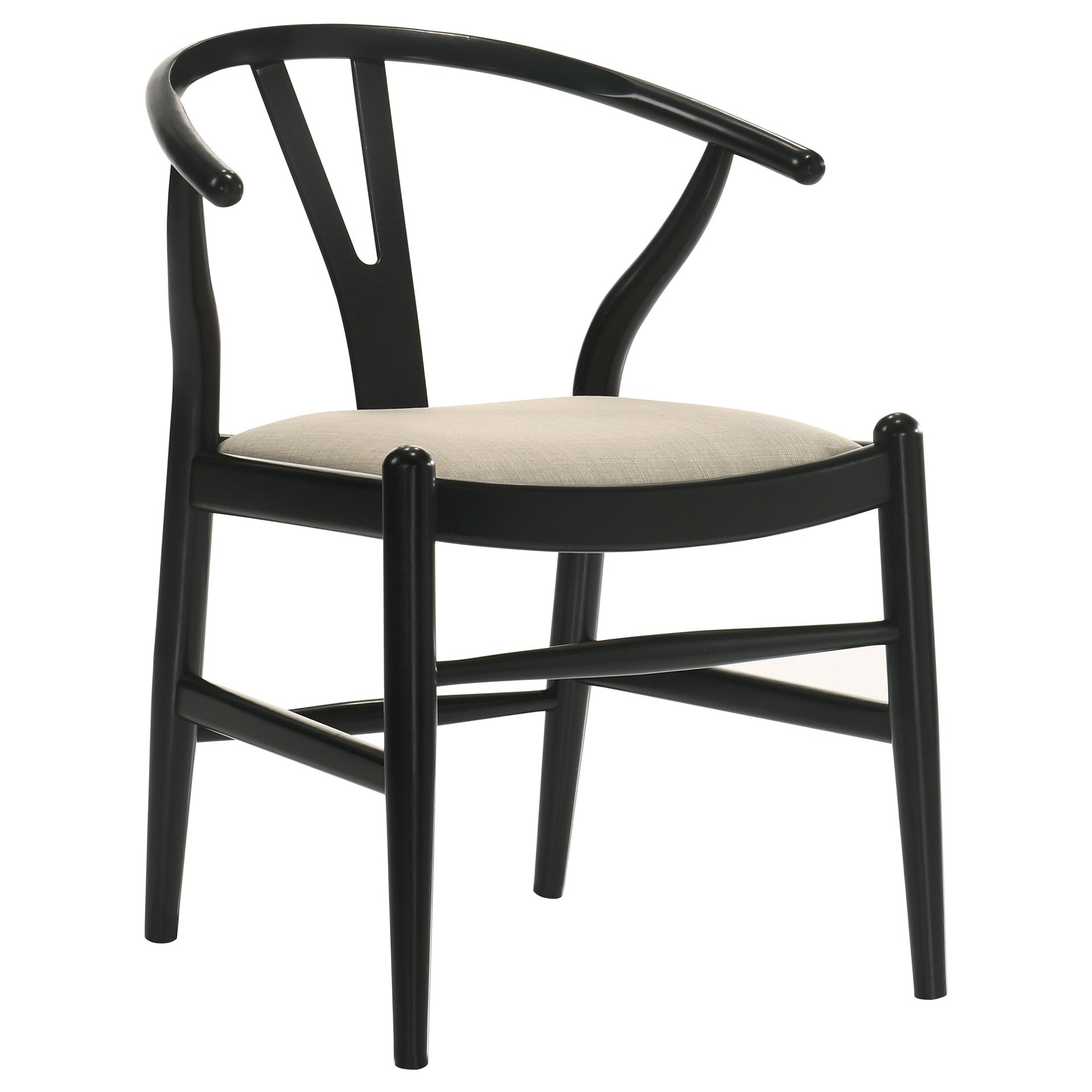 Camerota Black Wood Wishbone Dining Side Chair (Set of 2)