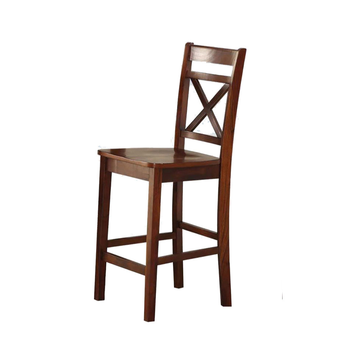 Cherry Cross Back Counter Height Chairs (Set of 2)