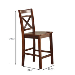 Cherry Cross Back Counter Height Chairs (Set of 2)