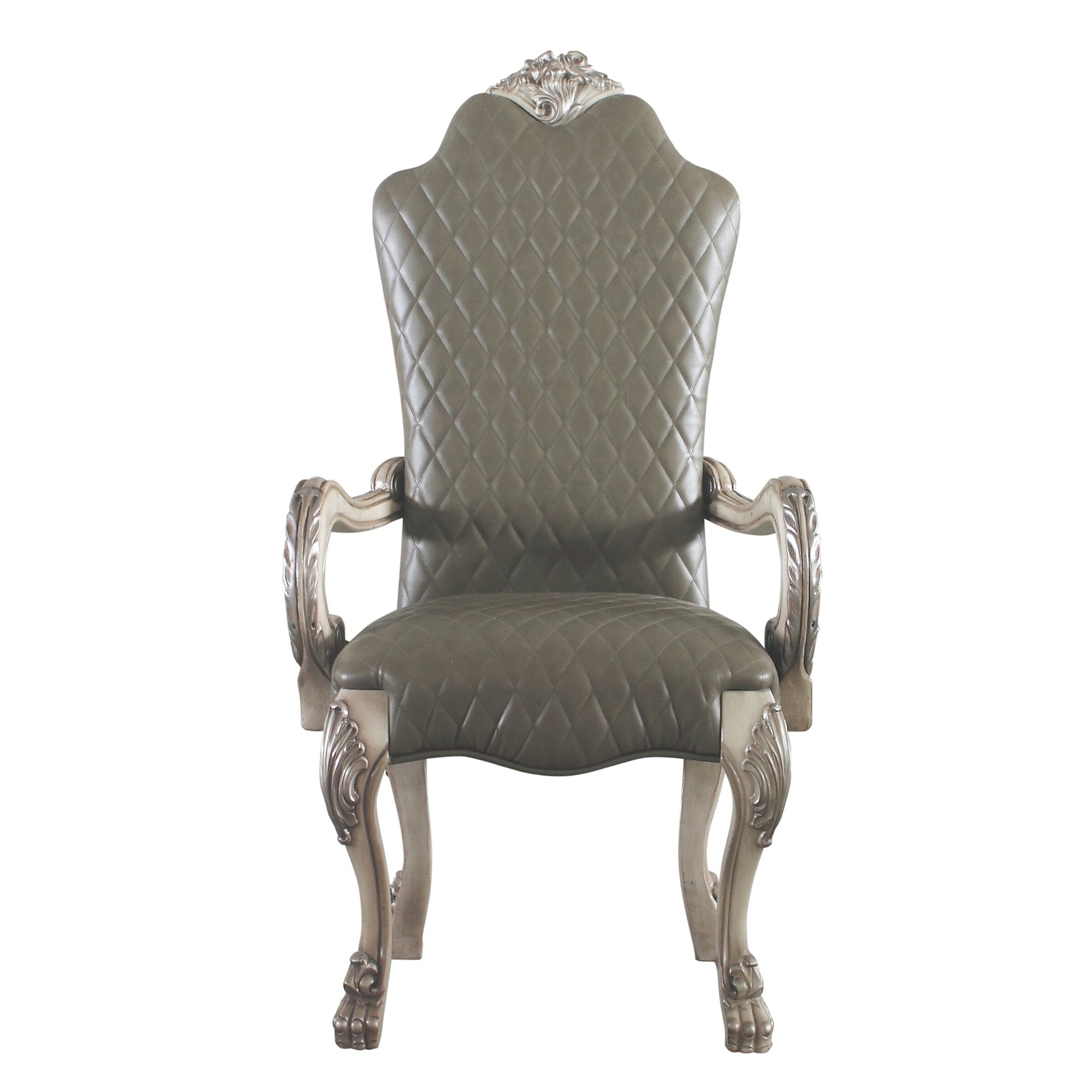 Grey and Vintage Bone White Arm Chairs (Set of 2)