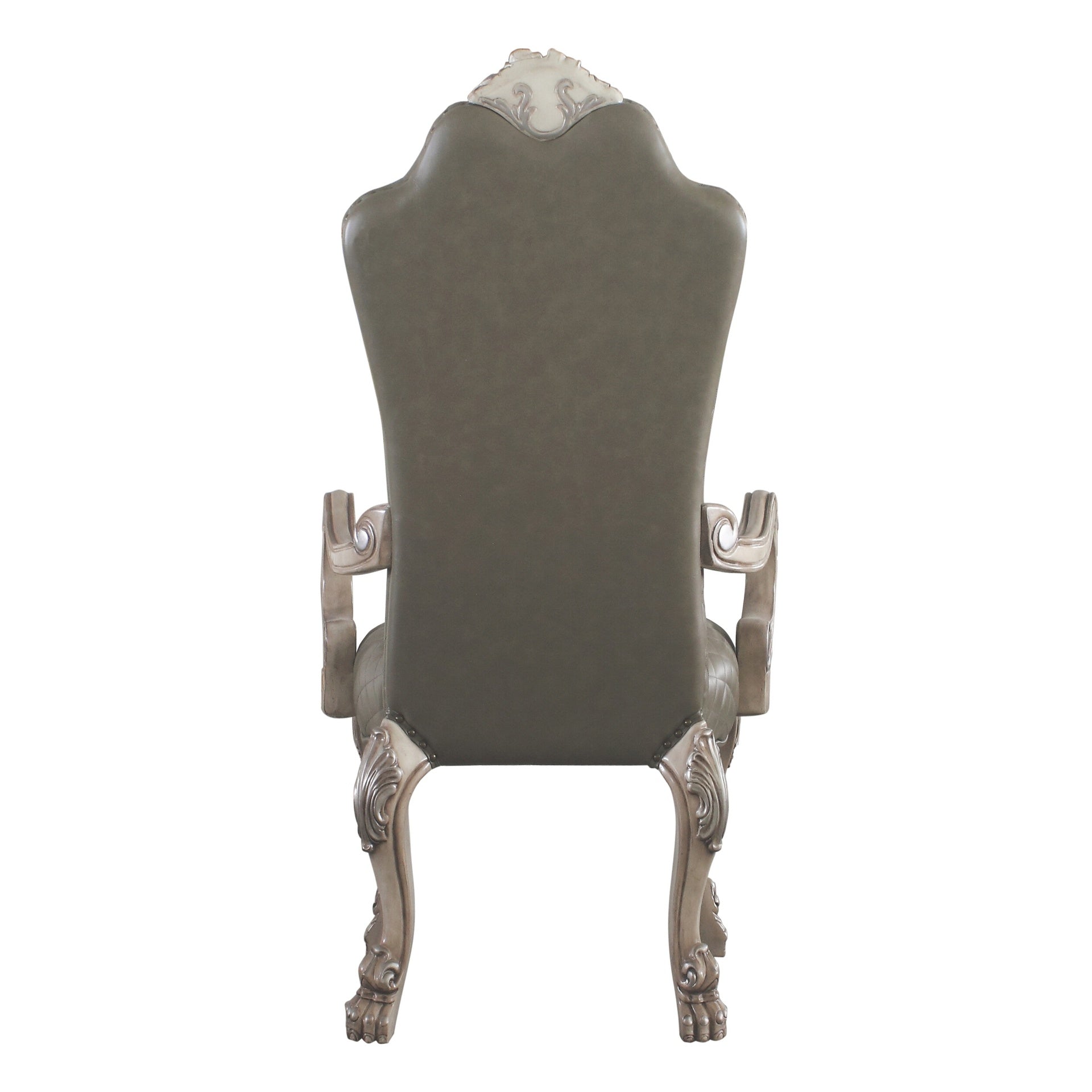 Grey and Vintage Bone White Arm Chairs (Set of 2)