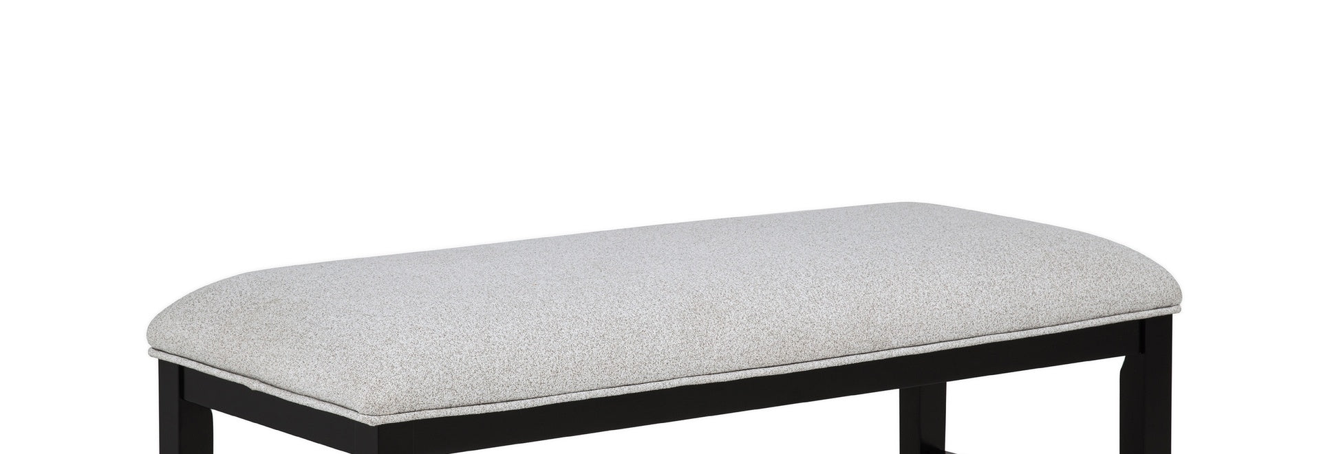 1pc Light Gray Upholstered Bench Soft Neutral Tone Dark Finish Legs Wooden Dining Room Furniture