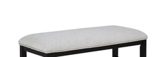 1pc Light Gray Upholstered Bench Soft Neutral Tone Dark Finish Legs Wooden Dining Room Furniture