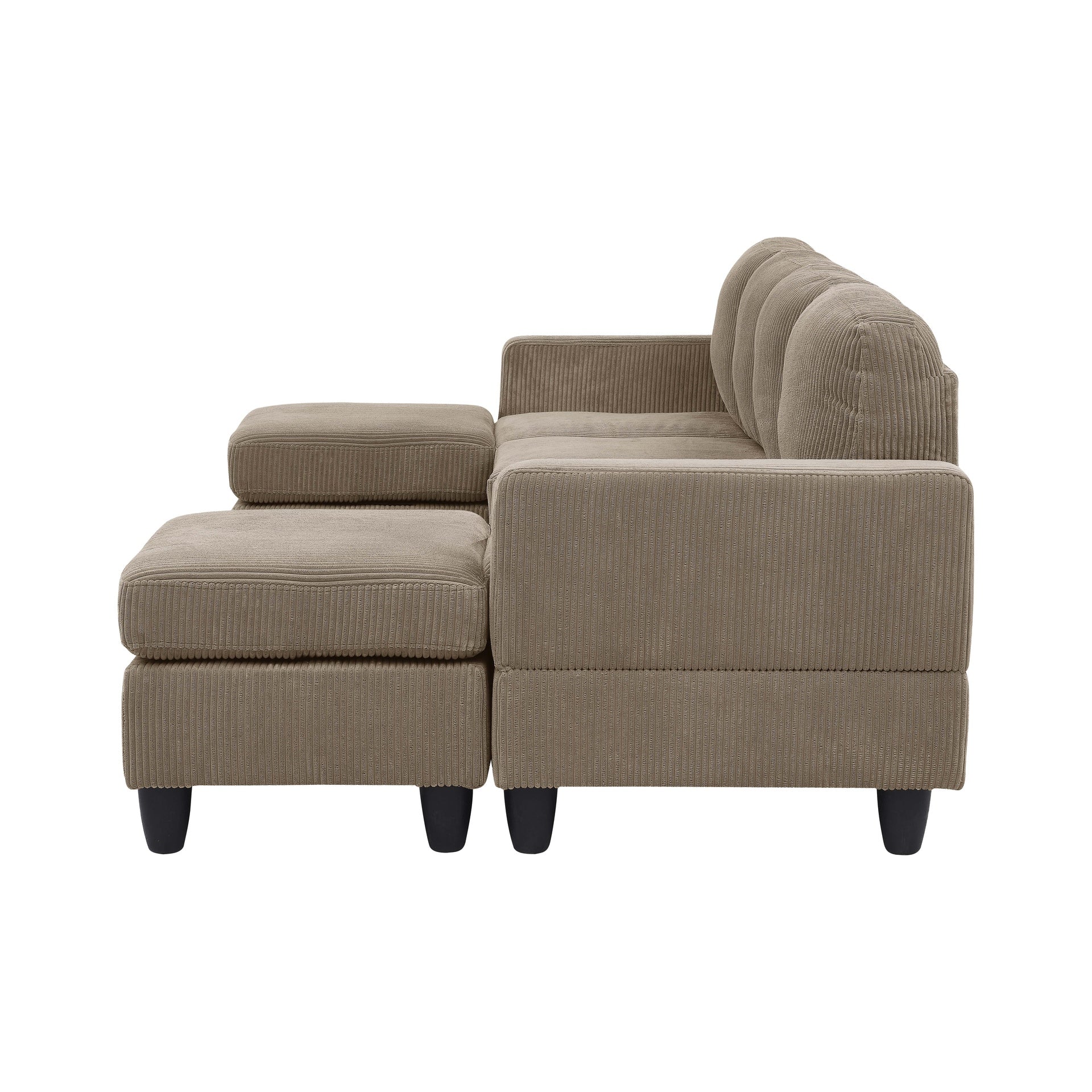 Savannah Modular Corduroy Sectional Sofa with Ottoman