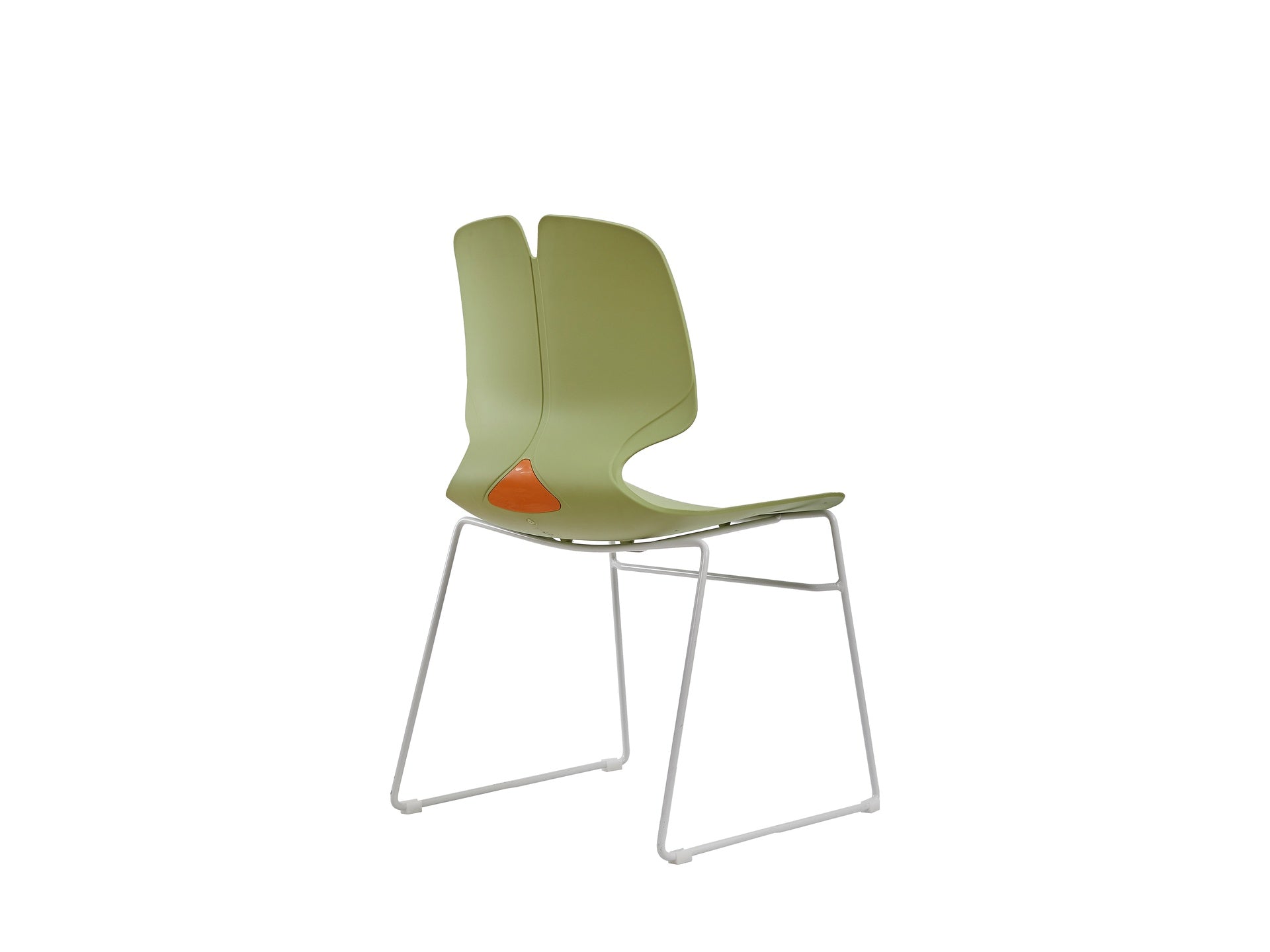 Modern Stacked Office Chairs Set of 4 in Green and Grey with Polypropylene Construction and 180KG Load Capacity