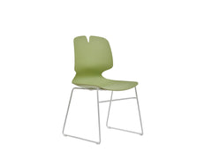 Modern Stacked Office Chairs Set of 4 in Green and Grey with Polypropylene Construction and 180KG Load Capacity