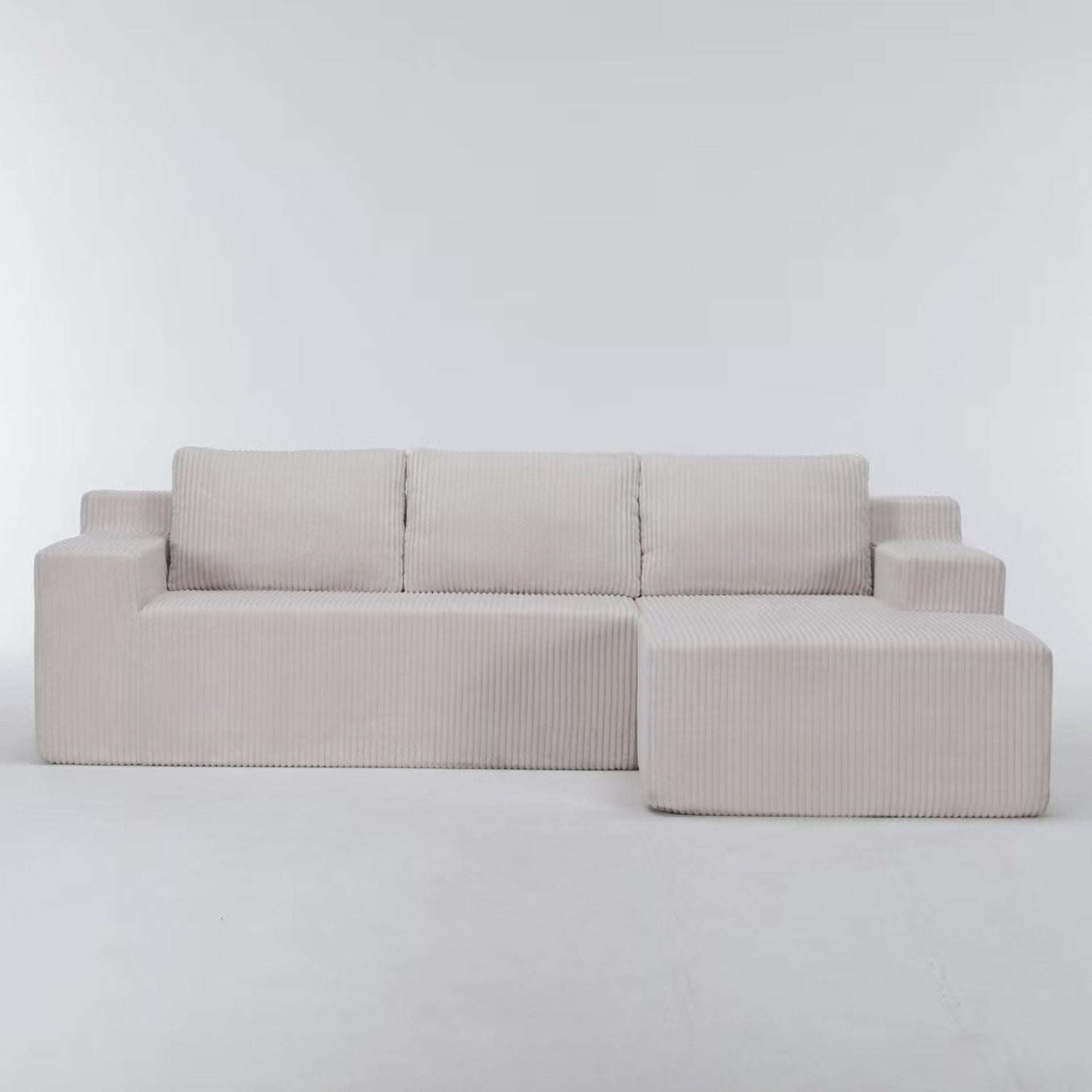 Corduroy Modular L Shaped Sectional Sofa,Luxury Floor Couch Set,Upholstered Indoor Furniture,Foam-Filled Compressed Sofa for Living Room,Bedroom,BEIGE