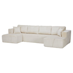 U shape Modular Sectional Sofa, Compressed Sectional Sofa Modern Minimalist Style Corduroy Couch, Sleeper Sofa for Living Room, Bedroom, Comfy Compressed Sofa Couch Space-Efficient ,BEIGE