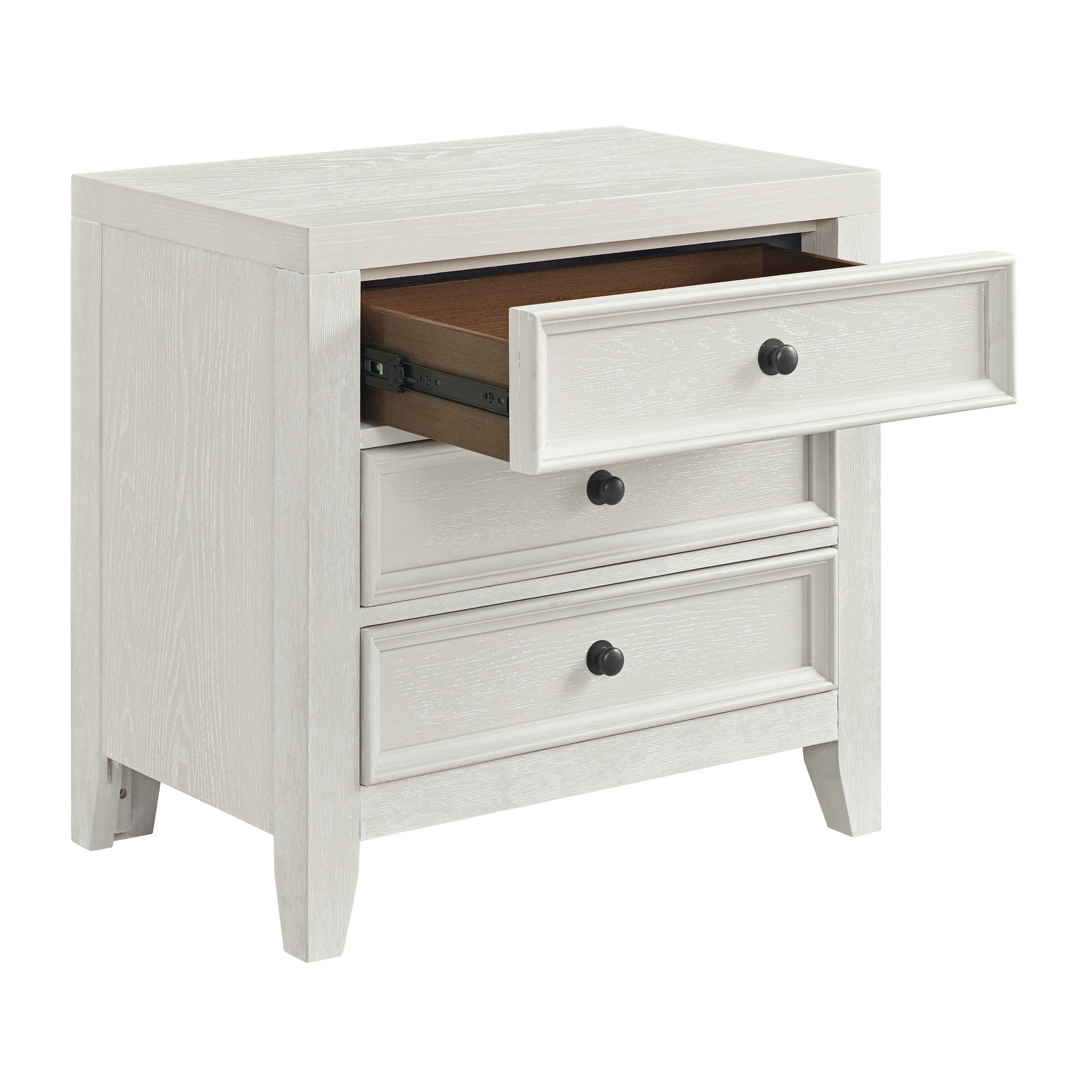 White 3-Drawer Nightstand