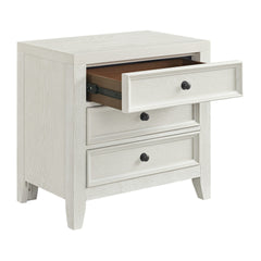 White 3-Drawer Nightstand