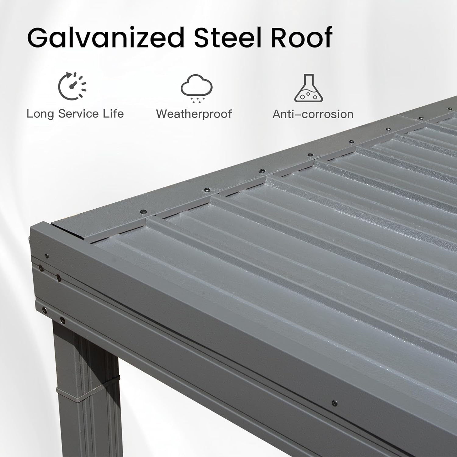 10x14FT Lean to Gazebo, Outdoor Hardtop Wall Mounted Gazebo with Sloping Galvanized Steel Roof, Upgraded Heavy Duty Mounted Shelter with Drainage System for Deck, Porch, Backyard