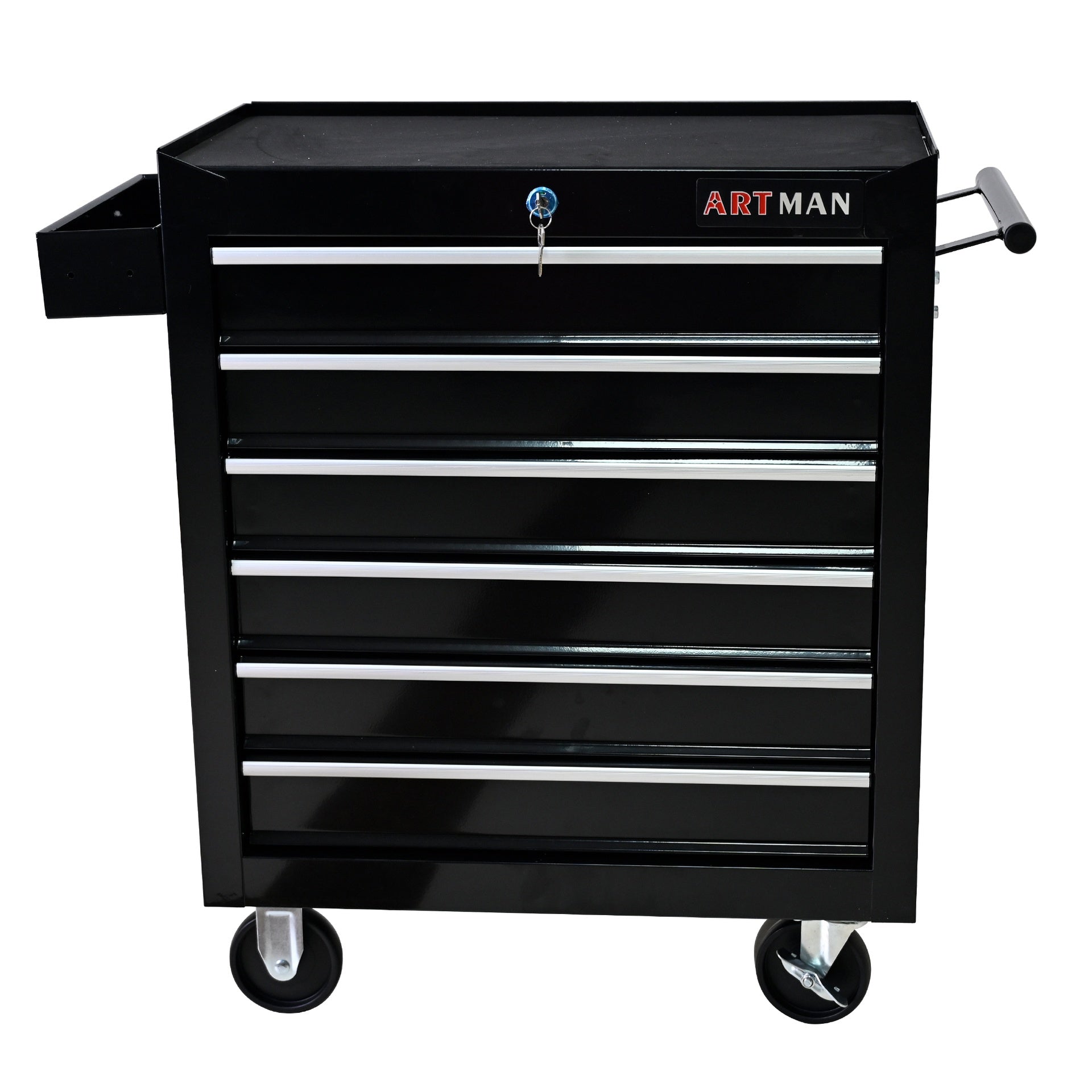 Rolling Tool Chest, 6 Drawer Tool Box with Wheels, Heavy Duty Industrial Service Cart Storage Organizer with Locking System, Rolling Tool Box Organizer Tool Case for Garage, Repair Shop-BLACK