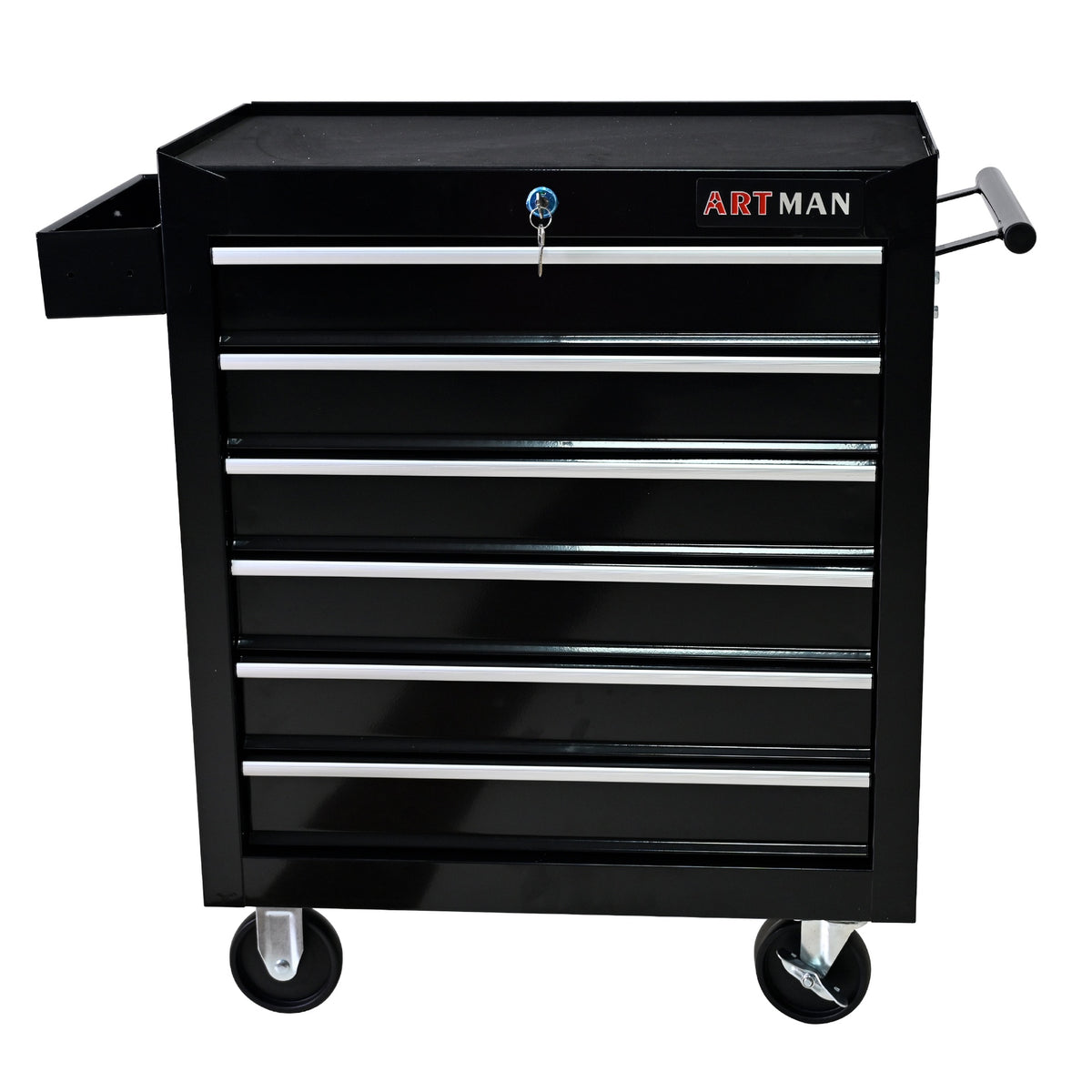 Rolling Tool Chest, 6 Drawer Tool Box with Wheels, Heavy Duty Industrial Service Cart Storage Organizer with Locking System, Rolling Tool Box Organizer Tool Case for Garage, Repair Shop-BLACK