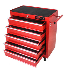 5 Drawer Tool Chest, Tool Storage Cabinet for Garage Storage with 4 Wheels and Locking System, RED