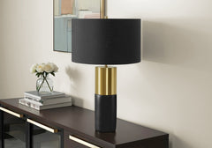 Lighting, 25"h, Table Lamp, Black Concrete, Black Shade, Contemporary
