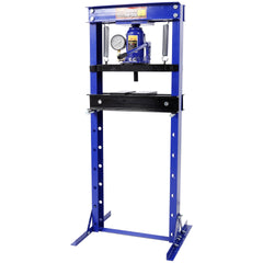 20Ton Bottle Jack Shop Press with Gauge, Bend, Straighten, or Press Parts, Install Bearings, U-Joints, Bushings, Ball Joints, and Pulleys,Blue