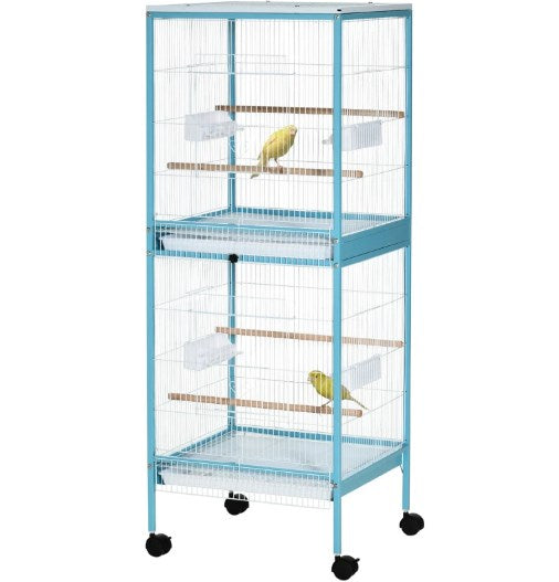 Large Space Bird Cage,Aviary House with Wheels,Four Doors,Easy to Clean Bird Habitat