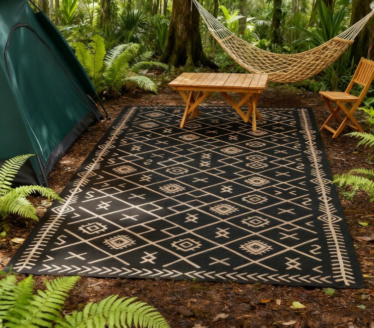Easy to Maintain & Outdoor-Ready Patio Rug,Outdoor Rug,Reversible Outdoor Rug, Waterproof Plastic Straw with Carry Bag