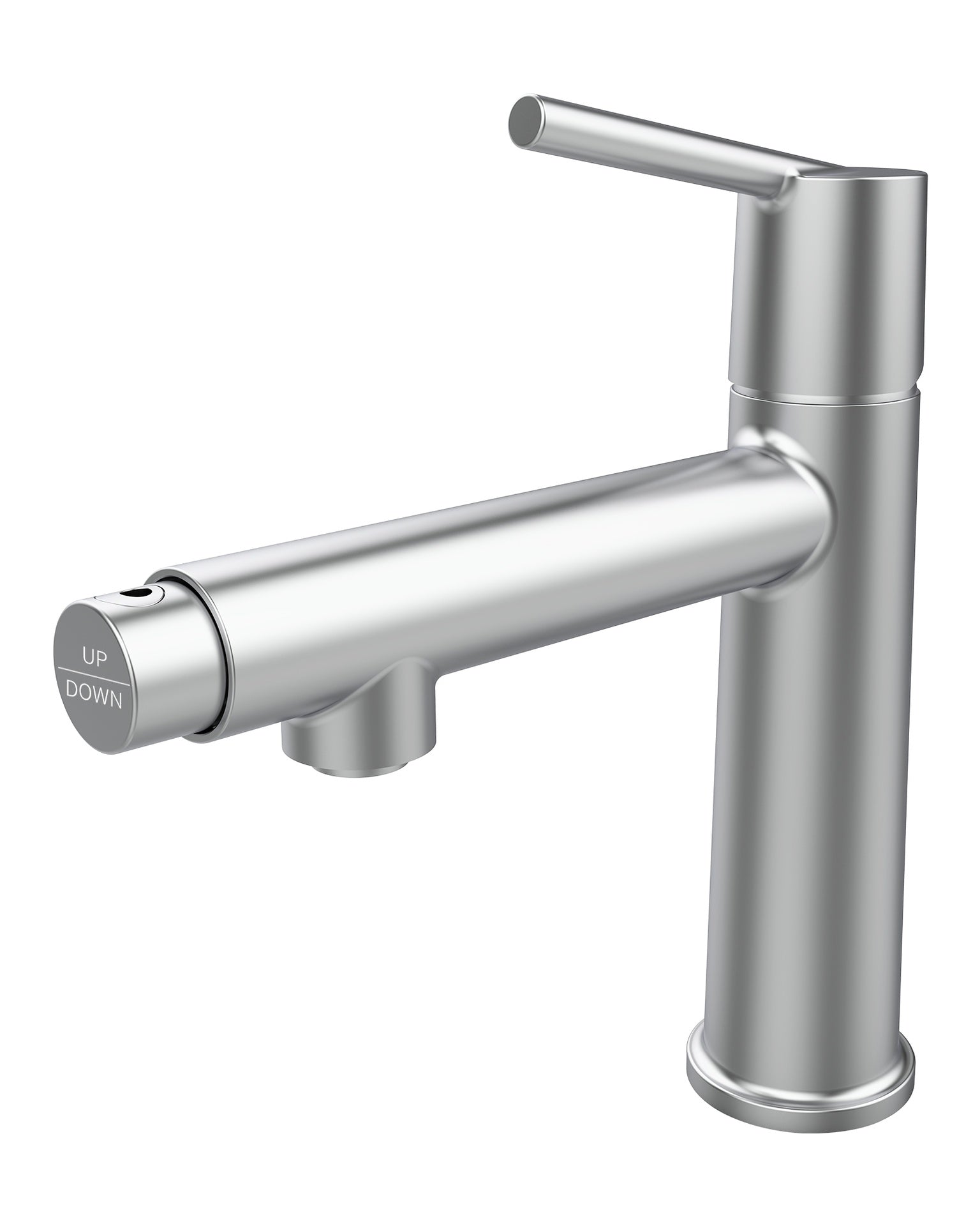 Chrome Single Handle Bathroom Faucet for 1 or 3 Holes ,Fountain and Flow Mode Two-in-one function,Deck Mount Laundry Vanity Sink Faucet with Two 9/16" Hoses