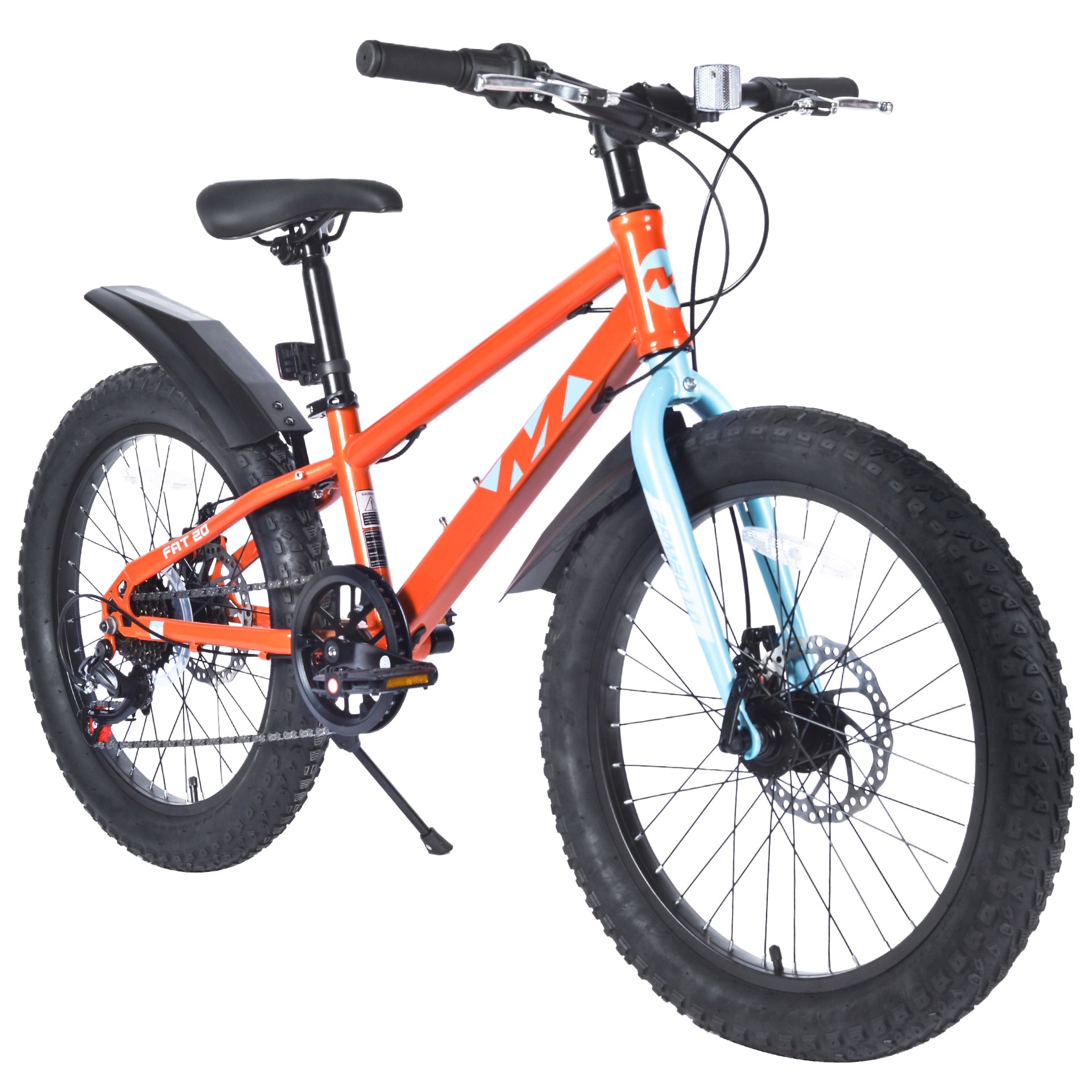 20 Inch Kids Bicycles , Fat Tire Mountain Bike for Boys and Girls Age 5 + Years ,7-Speed Dual-Disc Brake ,Kids Beach and Snow Bicycle