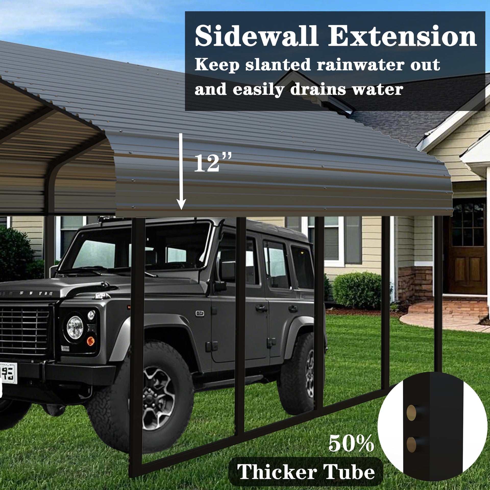 Heavy Duty Carport 20 x 20 Shelter - Perfect Solution for Vehicles, Boats & Equipment - Durable, All-Weather, Quick Assembly - Spacious, Secure, Reinforced - Gray/White