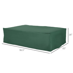 97" x 65" x 26" Heavy Duty Outdoor Sectional Sofa Cover, Waterproof Patio Furniture Cover for Weather Protection, Dark Green